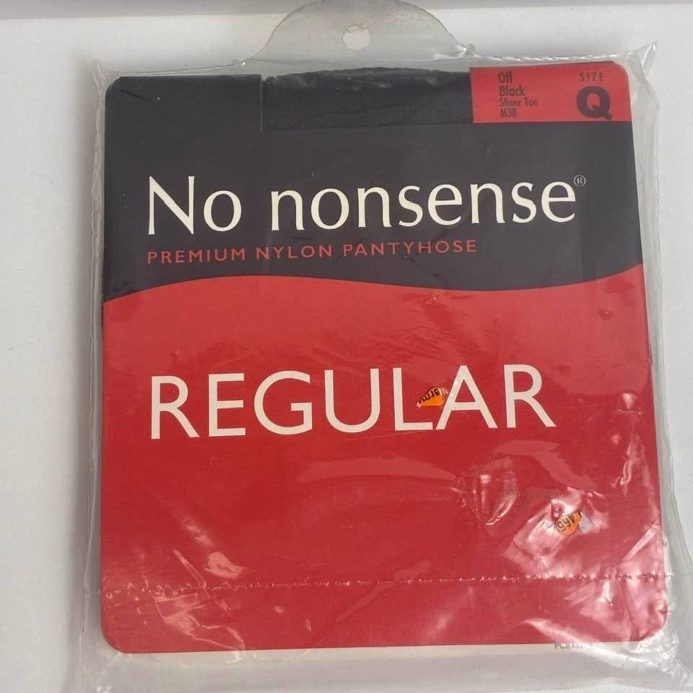 No Nonsense Premium Nylon Pantyhose Offโ Black Sheer Toe Size Q Regular New NIP